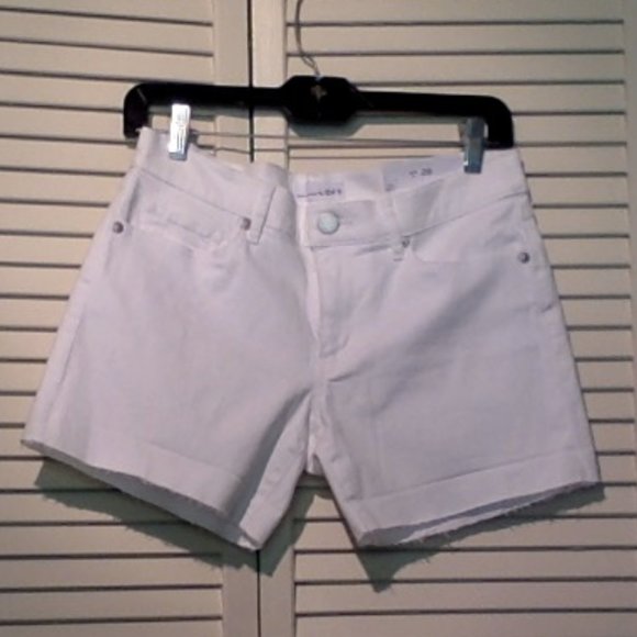loft white denim shorts